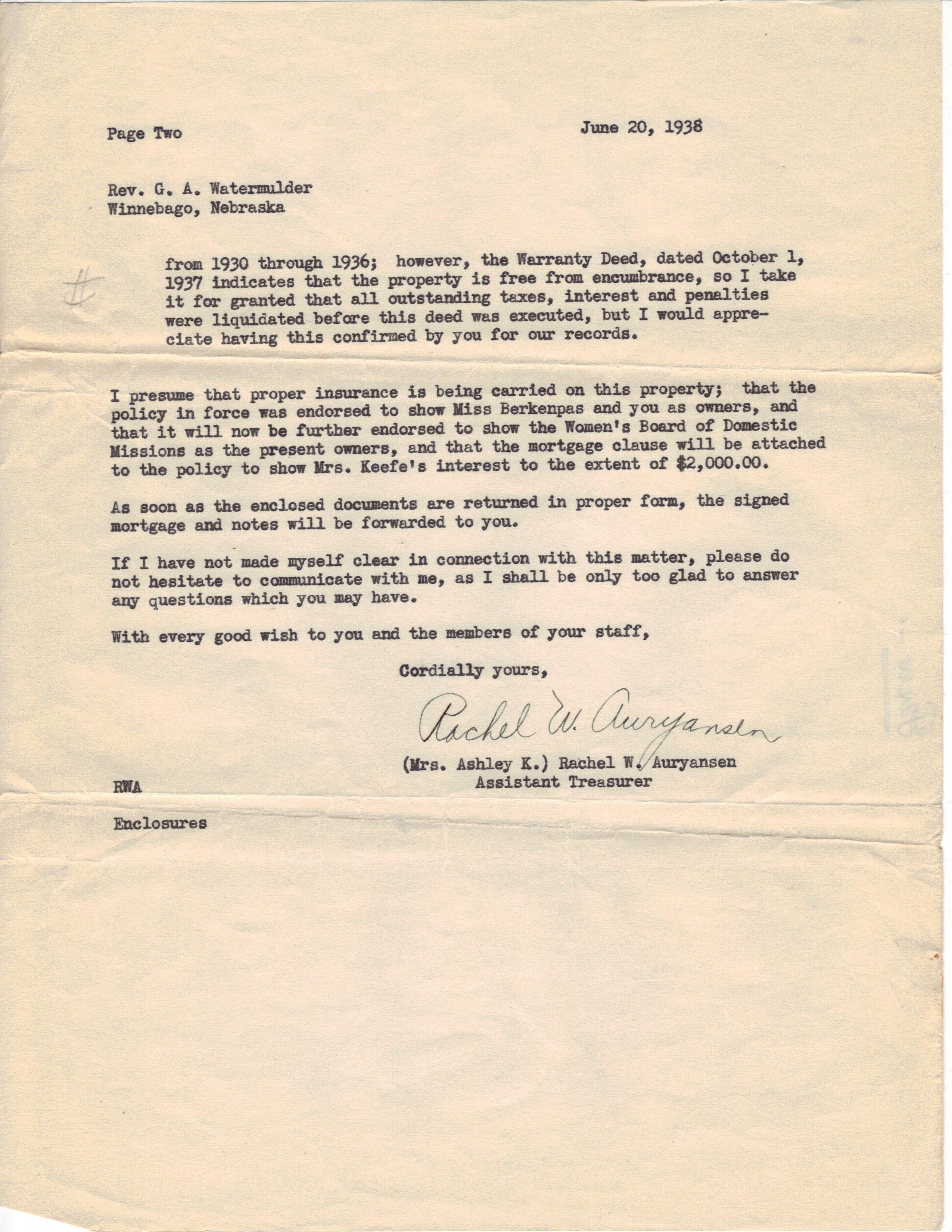 June 20, 1938: Transfer of Keefe property (3)